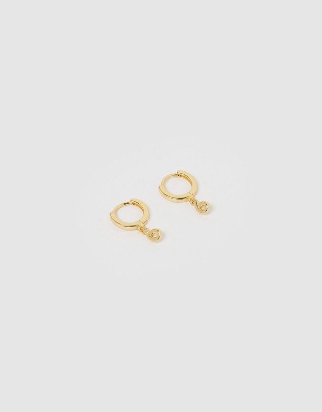 Izoa - Number 6 Huggie Earrings
