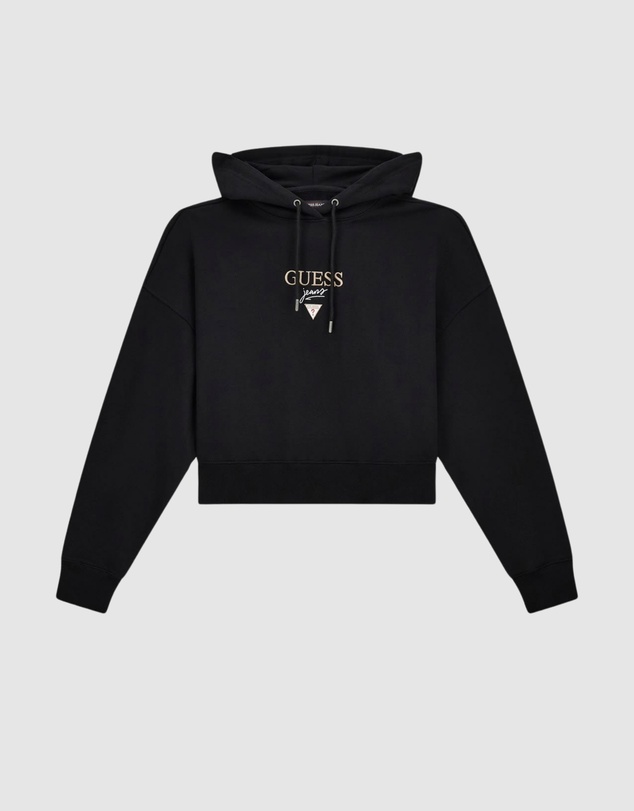 GUESS - GUESS JEANS Drop Shoulder Baker Cropped Hoodie