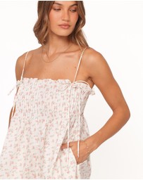 Petal & Pup - Liora Playsuit - Peach Ditsy Floral