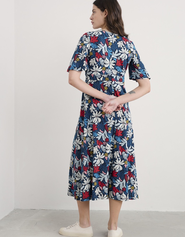 Seasalt - Seasalt Cornwall Seaweed Flower Maritime Chateaux Dress (Half Sleeve)