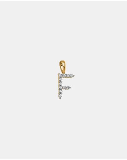 Zoe Olivia - 9K Gold Lab Grown Diamond Initial F Pendant