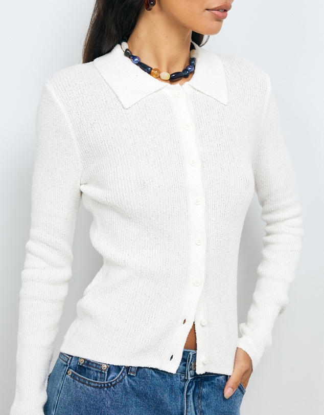 AERE - Asha Textured Knit Cardigan