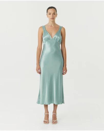 Third Form - Satin Gather Bra Bias Slip Dress