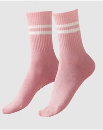 High Heel Jungle - Varsity Pilates Yoga Grip Socks - 3 Pack