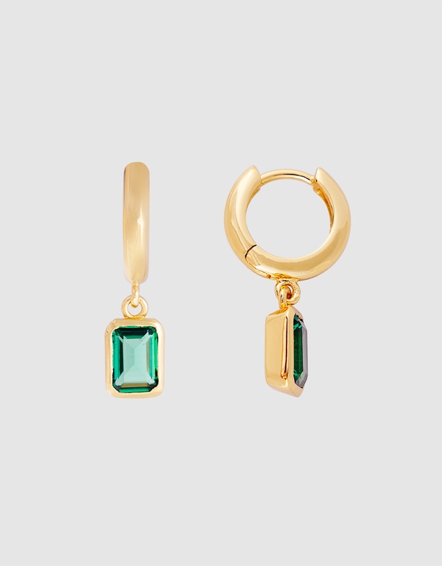 FAIRLEY - Green Crystal Deco Hoops