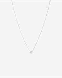 Michael Hill - 0.23 Carat TW Emerald Diamond Halo Pendant in 10kt White Gold