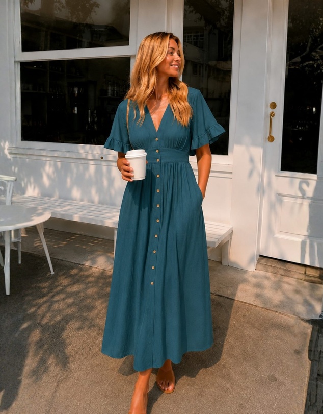 Esther & Co - Korbela Dress - Deep Green