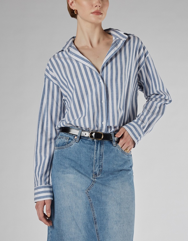 DRICOPER DENIM - Finley Loose Blue Stripe Shirt
