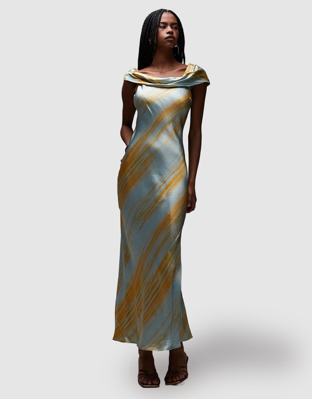 TOPSHOP - Drape Shoulder Maxi Occasion Dress