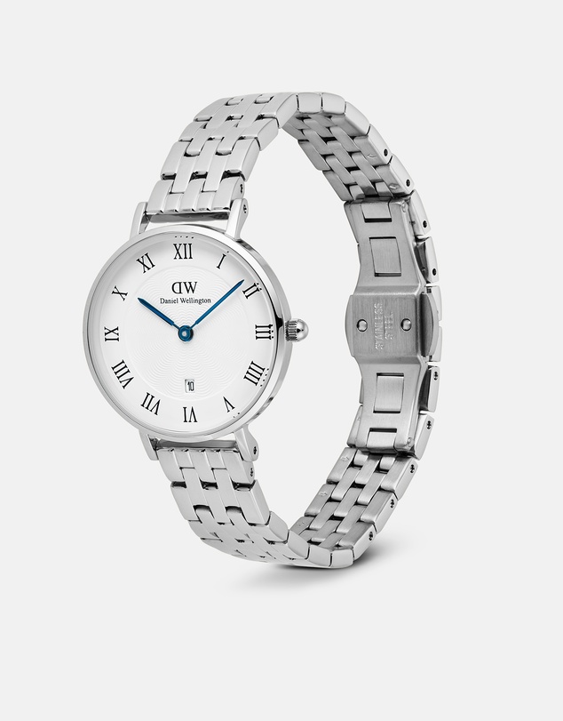 Daniel Wellington - Petite 28mm Roman Numerals Date 5-Link S