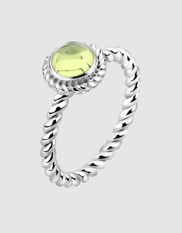 Elli Jewelry - Ring Birthstone August Light Green Peridot 925 Sterling Silver