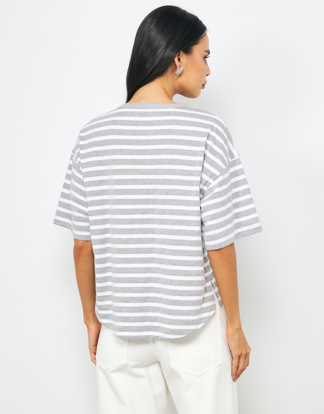 AERE - Layla Stripe Boxy Tee