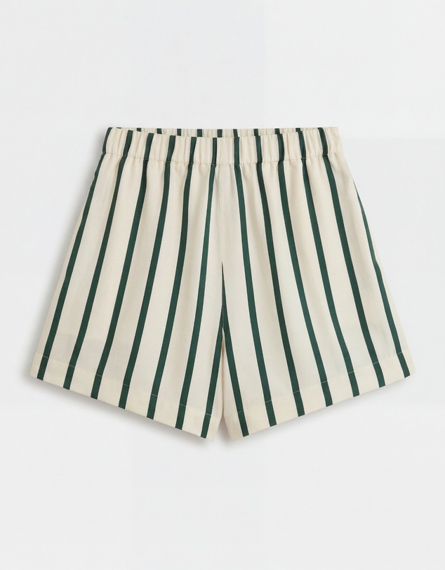BONDI BORN - Cannes Silk Short - Forest Stripe