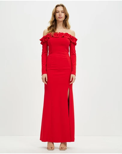 Romance by Honey and Beau - Aria Off Shoulder Maxi Dress