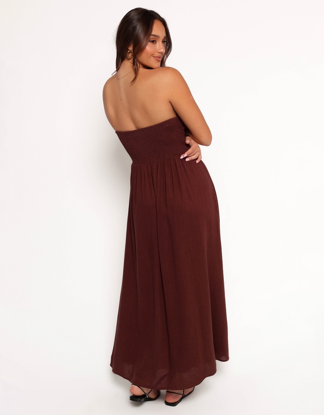 Petal & Pup - Kayt Strapless Dress - Chocolate Brown
