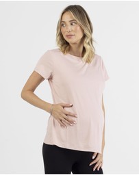 Angel Maternity - Monique Maternity Nursing Petal Top - Blush Pink