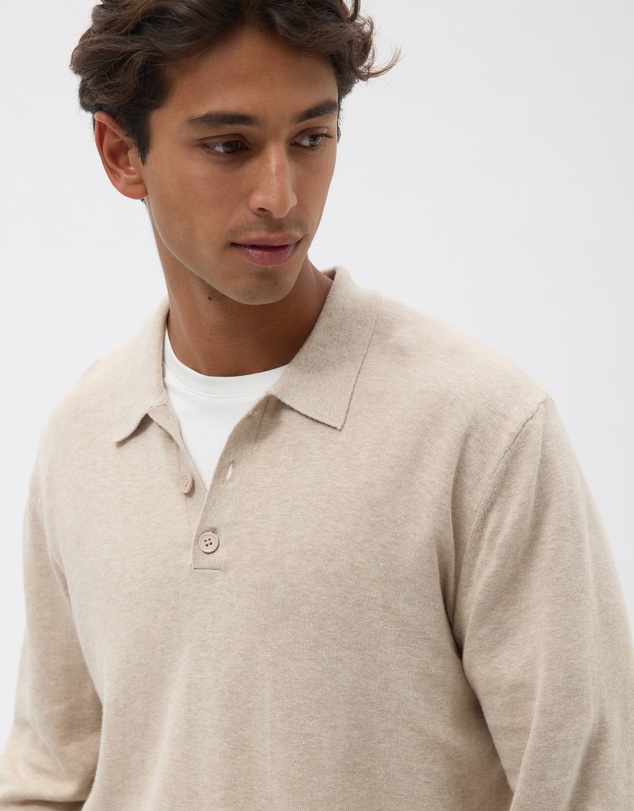 AERE - Premium Linen Blend Relaxed Knit Polo