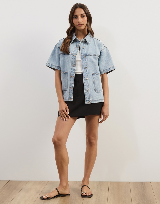 Atmos&Here - Orien Short Sleeve Denim Jacket