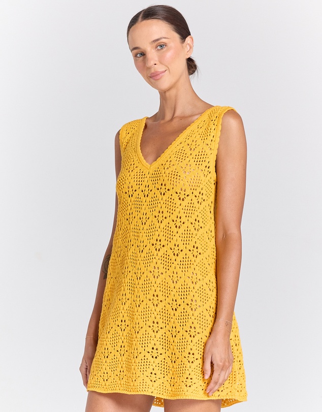 Poolside Paradiso - Messina V Knit Crochet Dress – Marigold