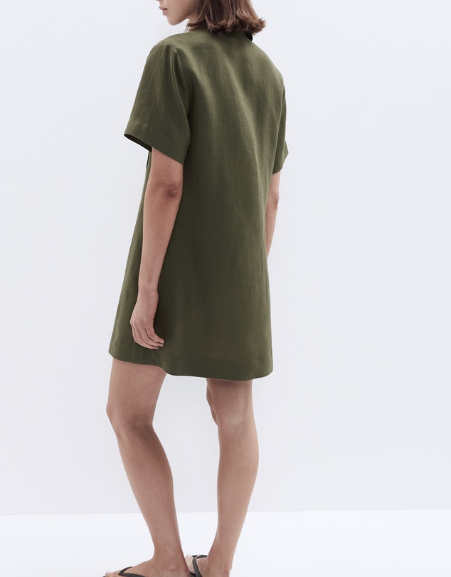 UNISON - Collared Linen Utility Dress