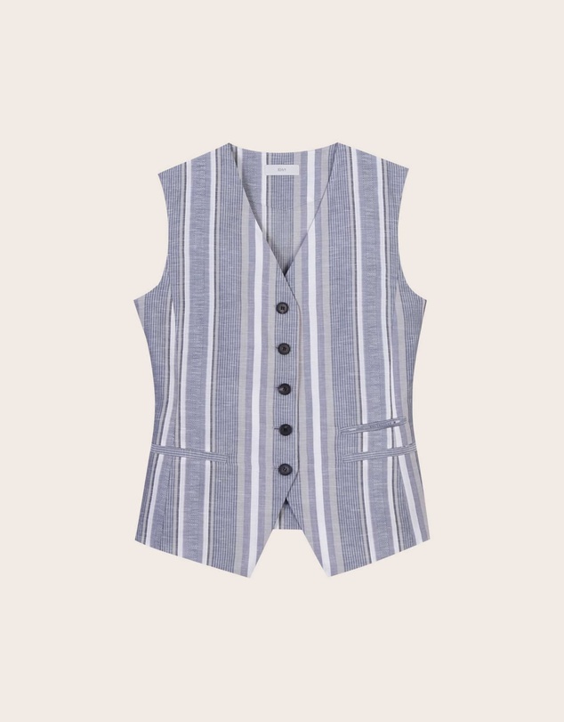 IDA+S - Joan Striped Linen Vest