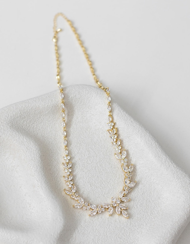 The White Collection - Courtney - Statement Gold Bridal Necklace