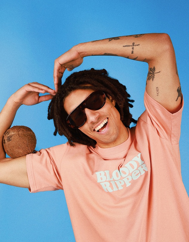 Skwosh - Bloody Ripper Slang Tee In Coral