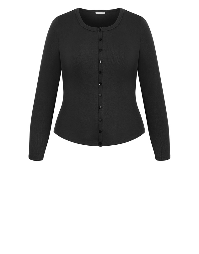 City Chic - Button Through Knit Top