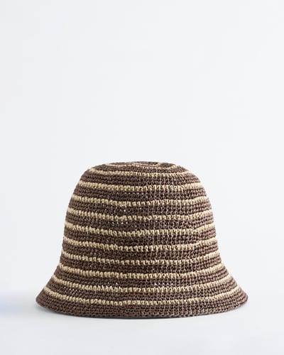 Woven Straw Bucket Hat