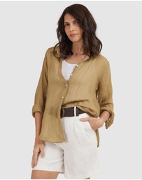 CAMIXA - Crinkle Oversized Linen Shirt