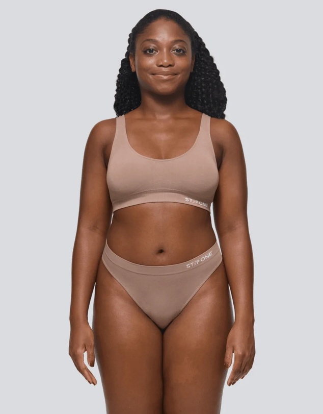 STEP ONE - Women's SmoothFit Padded Bra - Ash Brown