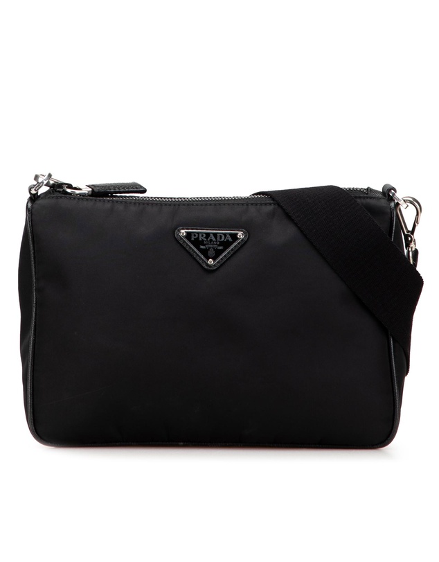 Pre-Loved by Azura Reborn - Pre-Loved Saffiano Trimmed Re Nylon Zip Top Crossbody