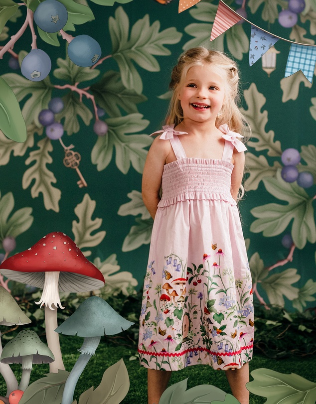 Fleur Harris - 'Enchanted Garden' Faraway Dress in Sugar Pink