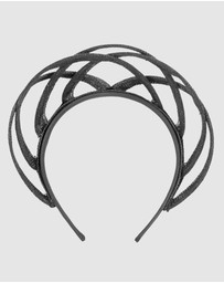 Max Alexander - Black Pleated Crown Fascinator