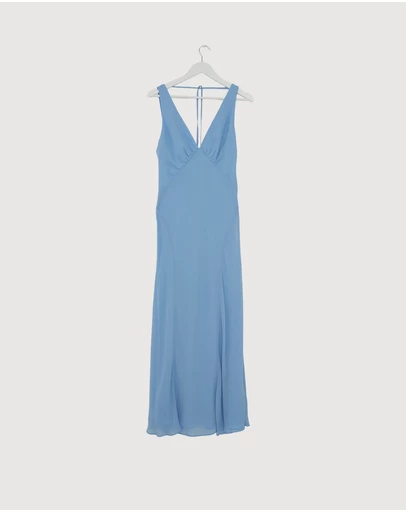 Revibe - Repaired Shona Joy Korine Plunged Maxi Dress - AU 8