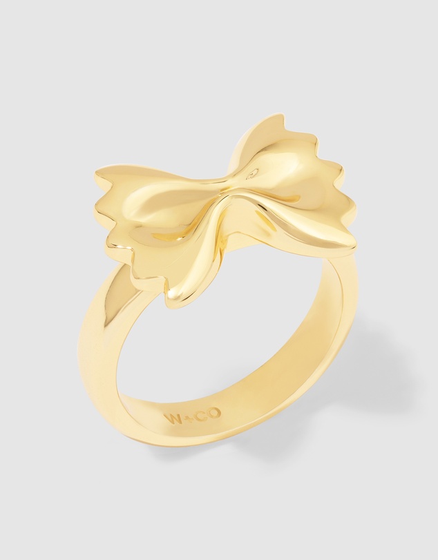 Wanderlust + Co - Bow Tie Pasta Gold Ring
