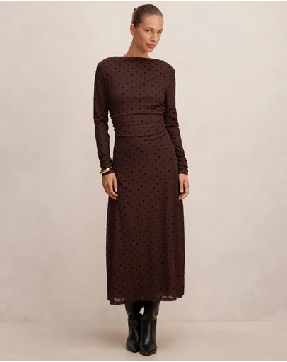 Forever New - Bonnie Spot Mesh Midi Dress