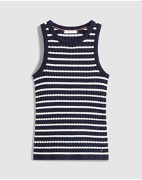 Tommy Hilfiger - Cable Knit Sleeveless Slim Sweater