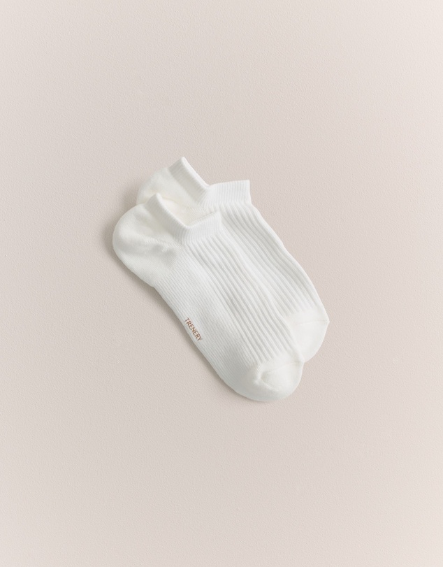 Trenery - Low Cut Rib Sock in White