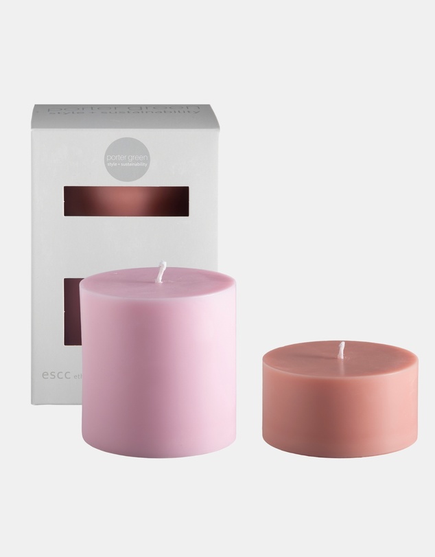 porter green - escc large pillar candle soy-blend unscented candles