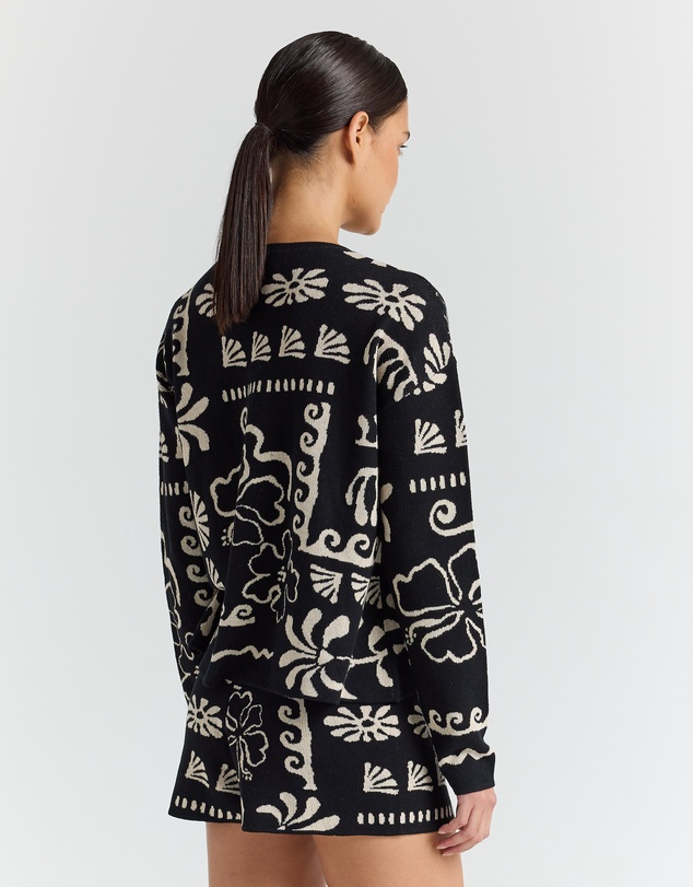 Poolside Paradiso - Jamaica LS Knit Top - Black