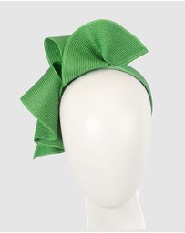 Max Alexander - Large Wavy Green Racing Fascinator