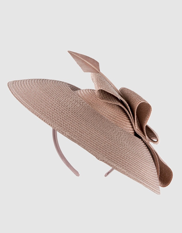 Max Alexander - Saucer Taupe Racing Fascinator Hat