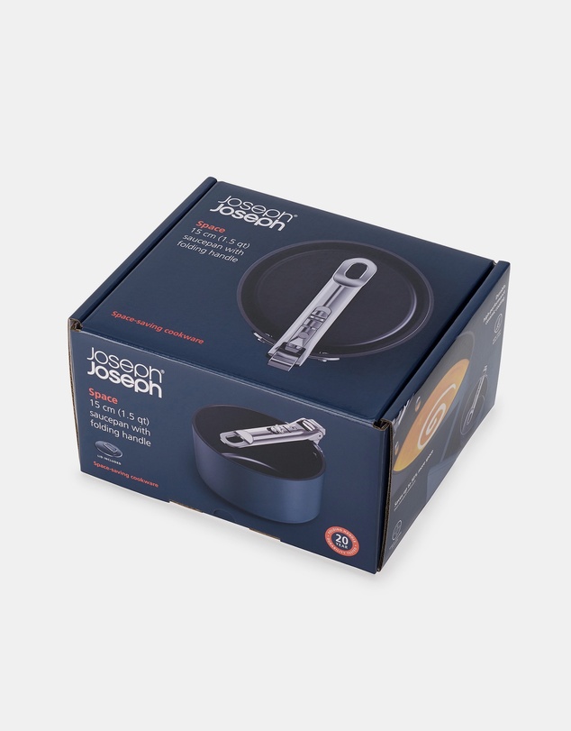 Joseph Joseph - Space Non-stick Saucepan with Folding Handles and Lid - 15 cm