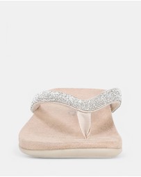 Vionic - Dillon Shine Toe Post Sandal - Cream
