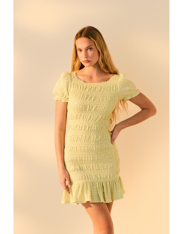 NEXT - Shirred Puff Sleeve Mini Dress