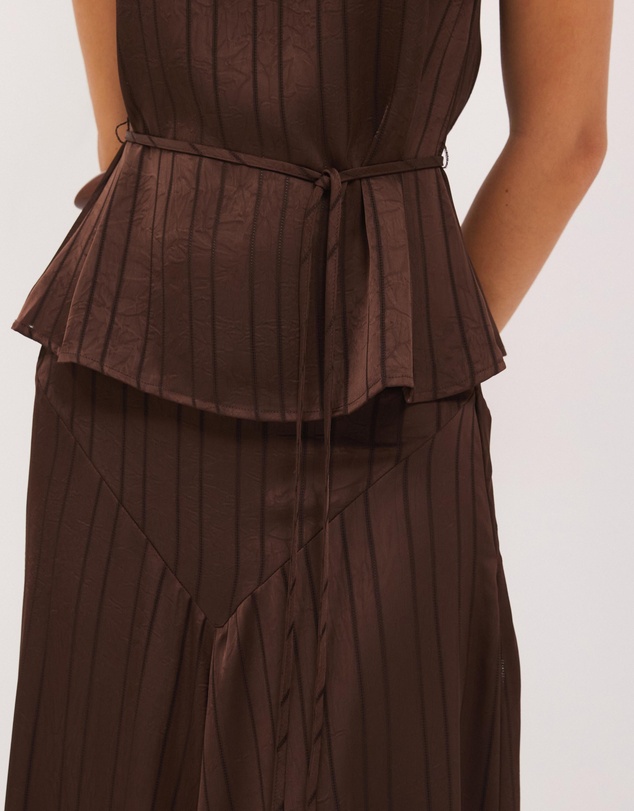 Calli - Sayer Satin Boat Neck Top