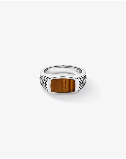 Michael Hill - Tiger Eye Signet Ring in Sterling Silver