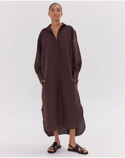 Cloth & Co. - The Shirt Dress Brazil Nut
