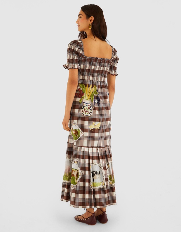 Farm Rio - Country Table Short Sleeve Maxi Dress